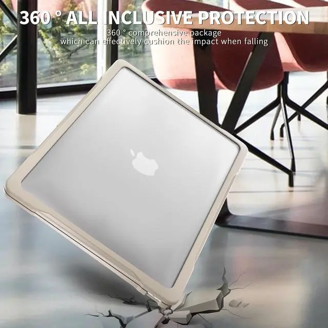 Alt view image 4 of 7 - Compatible with MacBook Air 13 inch Case 2022, 2021-2018 Release A2337 M1 A2179 A1932 Retina Display Touch ID, Heavy Duty Rugged Hard Shell Shockproof Cover with Keyboard Skin Blue Khaki