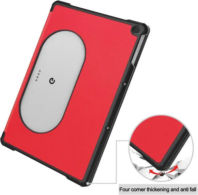 Alt view image 6 of 7 - Google Pixel Tablet Case 11 Inch 2023, Slim Stand Protective Case Smart Folio Cover with 2 in 1 Stylus Pen Red
