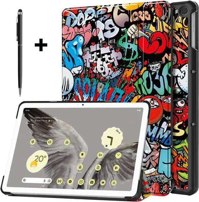 Main image of Google Pixel Tablet Case 11 Inch 2023, Slim Stand Protective Case Smart Folio Cover with 2 in 1 Stylus Pen Colorful Tree