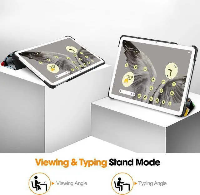 Alt view image 3 of 7 - Google Pixel Tablet Case 11 Inch 2023, Slim Stand Protective Case Smart Folio Cover with 2 in 1 Stylus Pen Colorful Tree