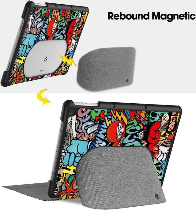 Alt view image 2 of 7 - Google Pixel Tablet Case 11 Inch 2023, Slim Stand Protective Case Smart Folio Cover with 2 in 1 Stylus Pen Colorful Tree