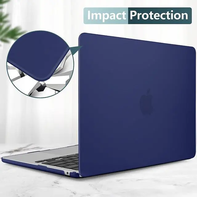 Alt view image 6 of 7 - For MacBook Air 15 inch Case 2023 Release A2941 M2 Chip with Liquid Retina Display Touch ID,Ultra Thin Laptop Plastic Hard Shell Case with Keyboard Skin & Type C Adapter 1 Pack Navy Blue