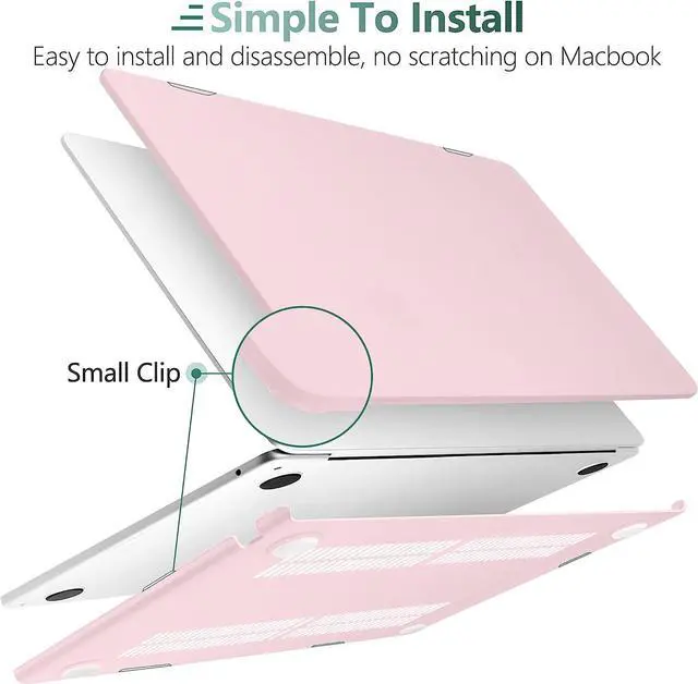Alt view image 4 of 7 - For MacBook Air 15 inch Case 2023 Release A2941 M2 Chip with Liquid Retina Display Touch ID,Ultra Thin Laptop Plastic Hard Shell Case with Keyboard Skin & Type C Adapter 1 Pack Pink