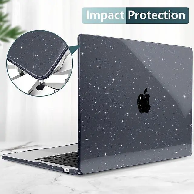 Alt view image 6 of 7 - Compatible with MacBook Air 15 inch Case 2023 Release A2941 M2 Chip Liquid Retina Display Touch ID, Plastic Hard Case with Keyboard Skin & Screen Protector & Type C Adapter For MacBook Air 15.3 Inch