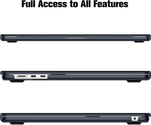 Alt view image 4 of 7 - For MacBook Air 15 inch Case 2023 Release A2941 M2 Chip with Liquid Retina Display Touch ID,Ultra Thin Laptop Plastic Hard Shell Case with Keyboard Skin & Type C Adapter 1 Pack Crystal Black