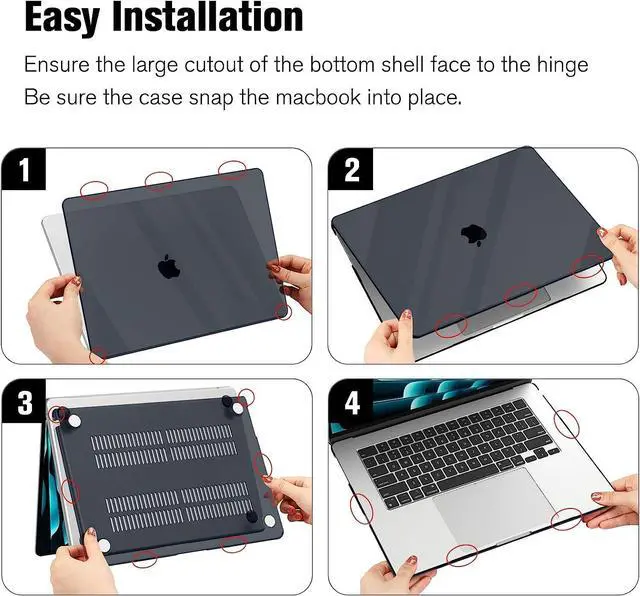 Alt view image 5 of 7 - For MacBook Air 15 inch Case 2023 Release A2941 M2 Chip with Liquid Retina Display Touch ID,Ultra Thin Laptop Plastic Hard Shell Case with Keyboard Skin & Type C Adapter 1 Pack Crystal Black