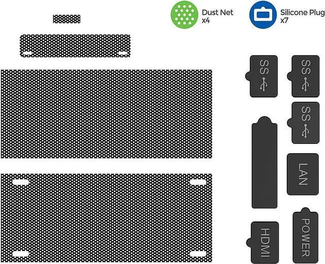 Alt view image 5 of 7 - Dust Plugs for Xbox Series S 7 PCS Silicone Dust Plugs and 4 PCS PVC Meshs Set USB HDMI LAN Power CD Driver Interface Anti dust Cover Dustproof Plug for Xbox Series S Xbox Series S