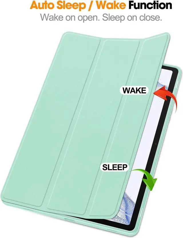 Alt view image 2 of 7 - Protective Case for Samsung Galaxy Tab S9 11 inch 2023, SM-X710 SM-X716B SM-X718U, Smart Stand Cover Hard Shell with Pencil Holder, Stylus Pen Mint Green