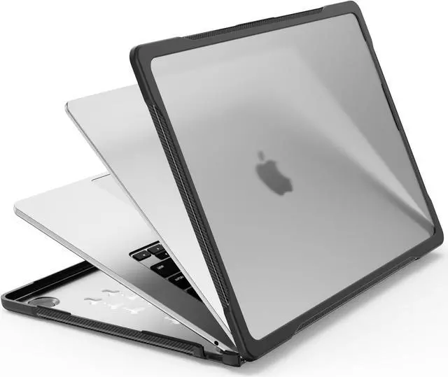 Alt view image 2 of 7 - Compatible with MacBook Air 15 inch Case 2023 Release A2941 M2 Chip with Liquid Retina Display Touch ID, Heavy Duty Rugged Hard Shell Shockproof Cover with Keyboard Skin, Type C Adapter Transparent