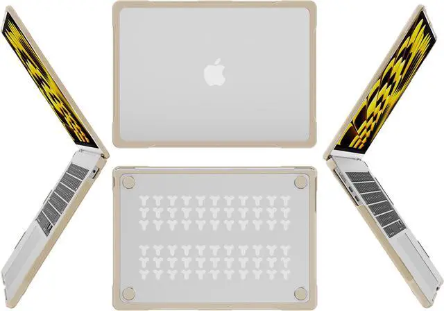 Alt view image 5 of 7 - Compatible with MacBook Air 15 inch Case 2023 Release A2941 M2 Chip with Liquid Retina Display Touch ID, Heavy Duty Rugged Hard Shell Shockproof Cover with Keyboard Skin, Type C Adapter Purple Khaki