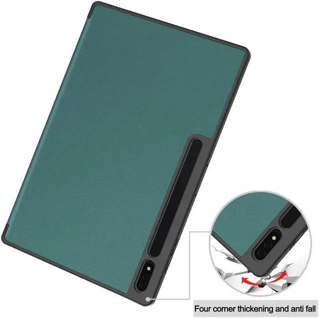 Alt view image 4 of 6 - Protective Case for Samsung Galaxy Tab S9 Ultra 14.6 inch 2023 SM-X910 SM-X916B SM-X918U, Folio Slim Stand Cover with with Pencil Holder, Stylus Pen Dark Green