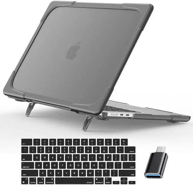 Main image of Compatible with MacBook Air 15 inch Case 2023 Release A2941 M2 Chip with Liquid Retina Display Touch ID, Heavy Duty Rugged Hard Shell Shockproof Cover with Keyboard Skin, Type C Adapter