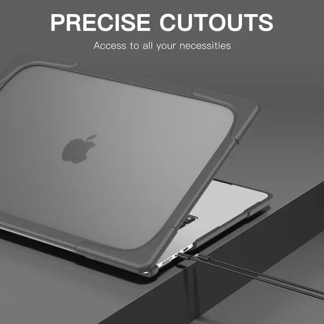 Alt view image 5 of 7 - Compatible with MacBook Air 15 inch Case 2023 Release A2941 M2 Chip with Liquid Retina Display Touch ID, Heavy Duty Rugged Hard Shell Shockproof Cover with Keyboard Skin, Type C Adapter