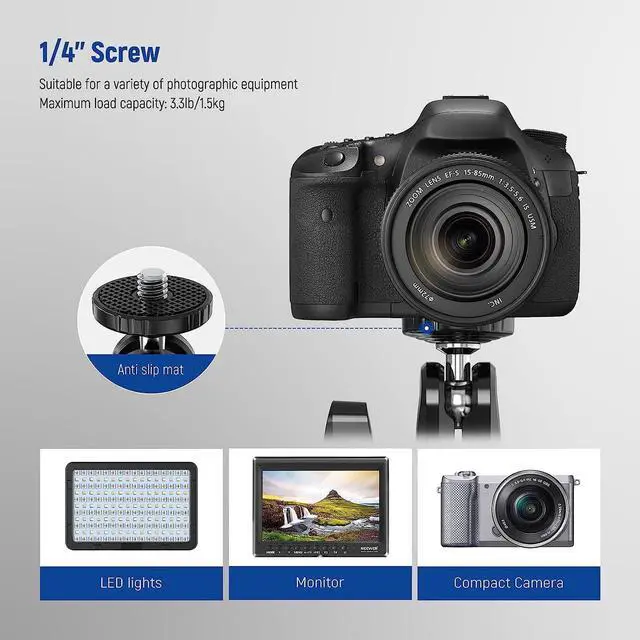 Alt view image 5 of 7 - Super Clamp with Magic Arm with Phone Holder & Action Camera Mount, All Metal 360° Double Ball Head with 1/4" & 3/8" Thread, Compatible with Smallrig GoPro Insta360