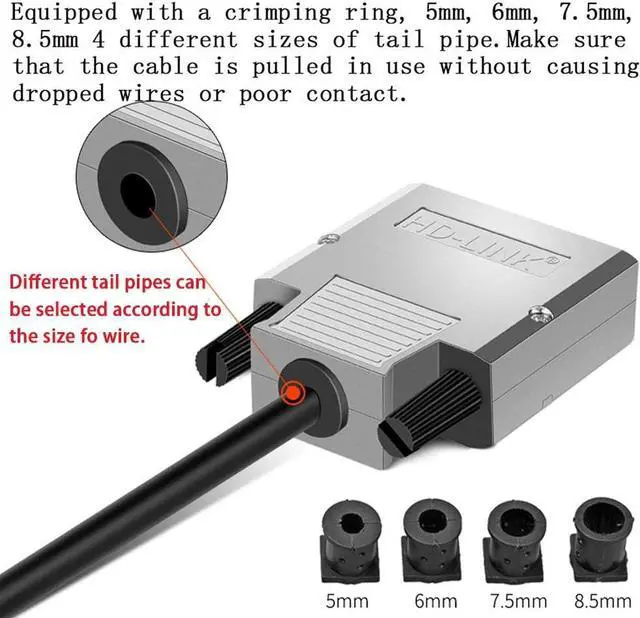 Alt view image 4 of 7 - DB15 Solderless Serial to 15-pin Port Terminal Adapter Connector Breakout Board with Case Long Bolts Nuts (Male Metal)