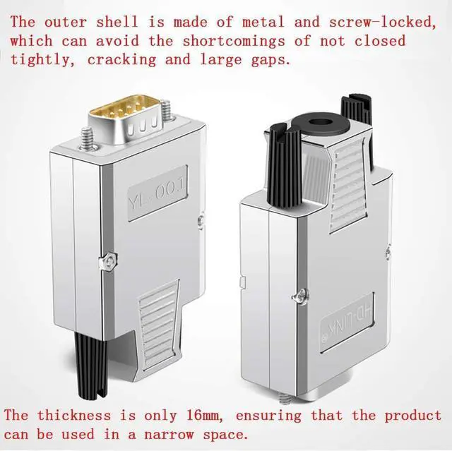 Alt view image 6 of 6 - 2PCS DB9 Breakout Connector, Solderless Metal Shell RS232 D-SUB Serial to 9-Pin Port Terminal Female Adapter Connector Breakout Board with Case