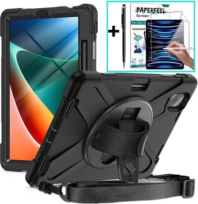 Main image of Protective Case for Xiaomi Mi Pad 5 / Mi Pad 5 Pro 11 inch 2021 with Pencil Holder & Kickstand, Portable ShockProof Cover with Rotatable Handle, Shoulder Strap, Stylus Pen