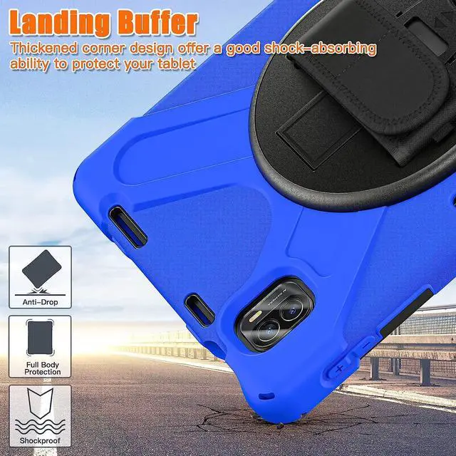 Alt view image 4 of 7 - Protective Case for Xiaomi Mi Pad 5 / Mi Pad 5 Pro 11 inch 2021 with Pencil Holder & Kickstand, Portable ShockProof Cover with Rotatable Handle, Shoulder Strap, Stylus Pen Blue