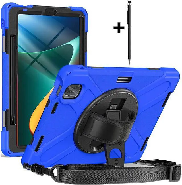 Main image of Protective Case for Xiaomi Mi Pad 5 / Mi Pad 5 Pro 11 inch 2021 with Pencil Holder & Kickstand, Portable ShockProof Cover with Rotatable Handle, Shoulder Strap, Stylus Pen Blue