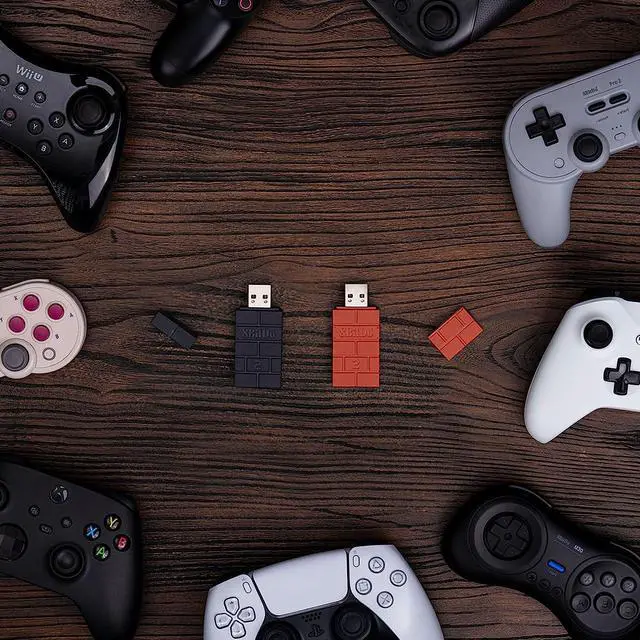 Alt view image 6 of 6 - 8BitDo USB Wireless Controller Adapter 2 Converter Dongle for Switch/Switch OLED,Steam Deck,Windows,Raspberry Pi, macOS, PS5/PS4/PS3 Controller,Xbox Series X/S,Xbox One Bluetooth Controller, OTG Cable