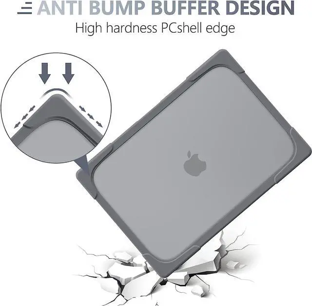 Alt view image 5 of 7 - For MacBook Pro 13 Case 2019 2018 2017 2016 Release A2159 A1989 A1706 A1708, Heavy Duty Plastic Hard Shell Shockproof Cover with Fold Kickstand & Keyboard Cover