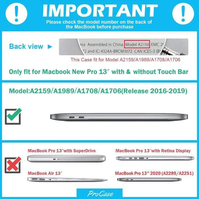 Alt view image 2 of 7 - For MacBook Pro 13 Case 2019 2018 2017 2016 Release A2159 A1989 A1706 A1708, Heavy Duty Plastic Hard Shell Shockproof Cover with Fold Kickstand & Keyboard Cover Khaki
