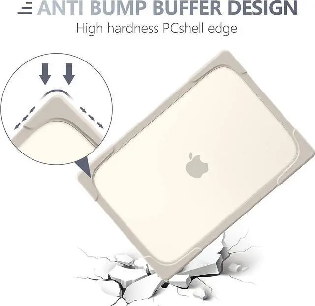 Alt view image 3 of 7 - For MacBook Pro 13 Case 2019 2018 2017 2016 Release A2159 A1989 A1706 A1708, Heavy Duty Plastic Hard Shell Shockproof Cover with Fold Kickstand & Keyboard Cover Khaki