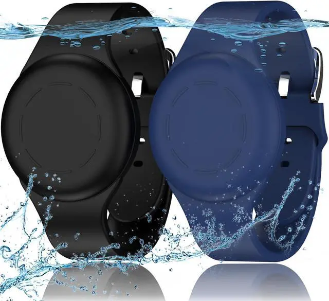 Main image of Waterproof Air Tag Bracelets for Kids [2 Pack] Compatible with Apple Air Tag Finders with Soft Silicone,Anti Lost GPS Item Finders Case Cover for Kids