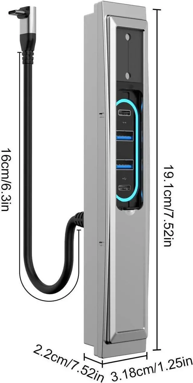 Alt view image 2 of 7 - Car USB Hub, Fast Charging USB Hub with LED Lighting, Model 3 / Modedl Y Car Docking Station with Smart Sensor, USB Hub for Car Dashboard with 27W Fast Charging for Car SUV Truck Laptop Mobile