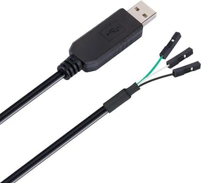 Alt view image 5 of 5 - DTech FTDI USB to TTL Serial 3.3V Adapter Cable TX RX Signal 3 Pin 0.1 inch Pitch Female Socket FT232RL Chip Windows 11 10 8 7 Linux MAC OS (3ft, Black) 3 ft.