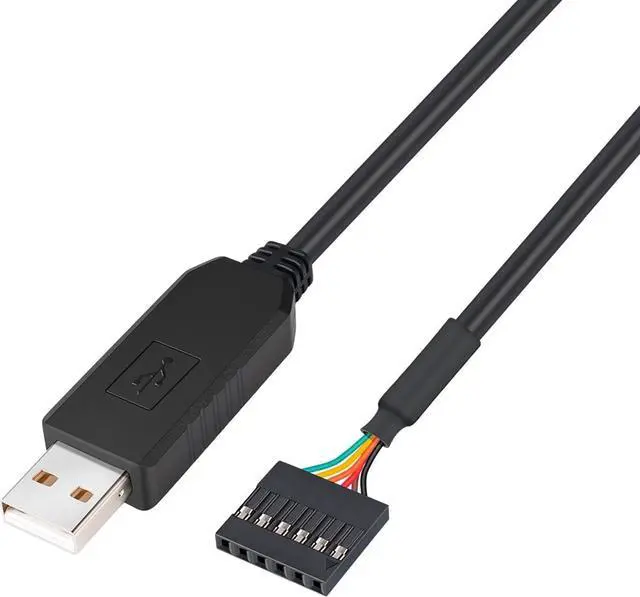 Main image of FTDI USB to TTL Serial 3.3V Adapter Cable 6 Pin 0.1 inch Pitch Female Socket Header UART IC FT232RL Chip Windows 11 10 8 7 Linux 3 ft.