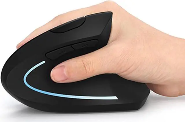 Main image of Ergonomic Mouse, Vertical Wireless Mouse - Rechargeable 2.4GHz Optical Vertical Mice : 3 Adjustable DPI 800/1200/1600 Levels 6 Buttons, for Laptop, PC, Computer, Desktop, Notebook etc, Black
