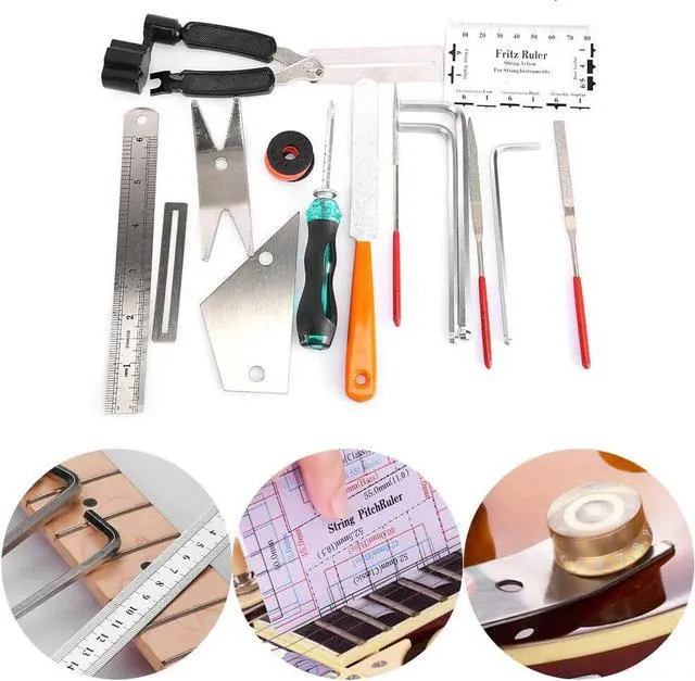 Alt view image 6 of 7 - Guitar Repairing Tools, Hex Wrench Instrument Maintenance Tool Kit Gauge Measuring Accessories Gift for Mandolins for Ukulele for Craftsmen for Bass