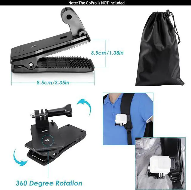 Alt view image 7 of 7 - 12 in 1 Action Camera Accessory Kit Compatible with GoPro Hero 12 11 10 9 8 7 6 5 4 GoPro Max GoPro Fusion Insta360 DJI Osmo Action Action 2 AKASO and more