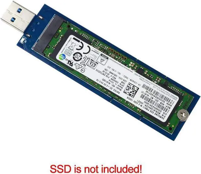 Alt view image 7 of 7 - M.2 SSD Enclosure (No Cable Need), USB to M.2 SATA SSD (B Key) Adapter with Case, Use as Portable SSD, High Performance M.2 External Enclosure, Support M2 2230 2242 2260 2280
