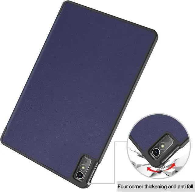 Alt view image 6 of 7 - Case for Lenovo Tab M10 5G 10.6 Inch 2023 TB-360ZU TB-360XU, Tri fold Slim Lightweight Hard Shell Smart Protective Cover with Multi-Angle Stand, Universal Stylus Pen Blue