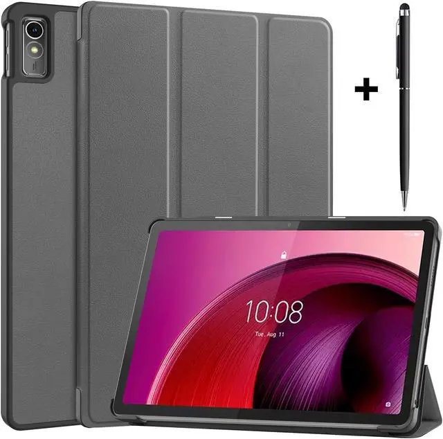 Main image of Case for Lenovo Tab M10 5G 10.6 Inch 2023 TB-360ZU TB-360XU, Tri fold Slim Lightweight Hard Shell Smart Protective Cover with Multi-Angle Stand, Universal Stylus Pen Gray