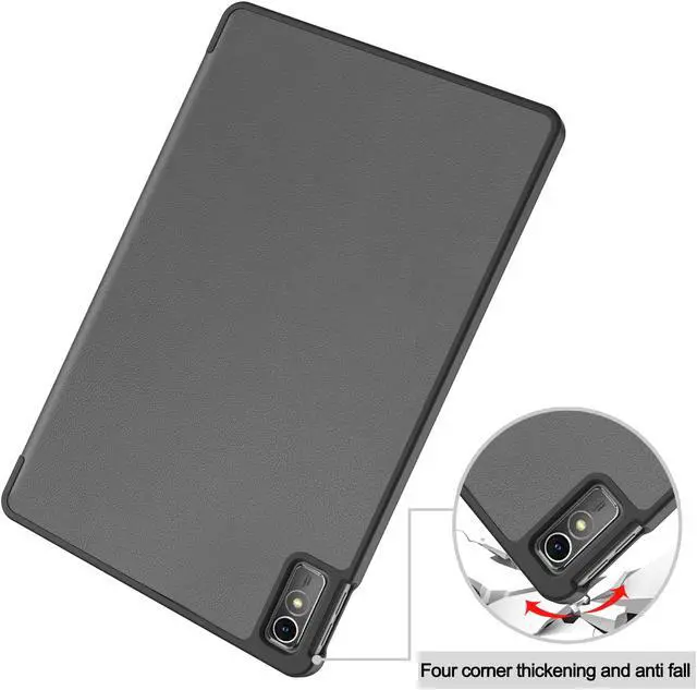 Alt view image 6 of 7 - Case for Lenovo Tab M10 5G 10.6 Inch 2023 TB-360ZU TB-360XU, Tri fold Slim Lightweight Hard Shell Smart Protective Cover with Multi-Angle Stand, Universal Stylus Pen Gray