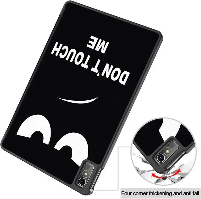 Alt view image 6 of 7 - Case for Lenovo Tab M10 5G 10.6 Inch 2023 TB-360ZU TB-360XU, Tri fold Slim Lightweight Hard Shell Smart Protective Cover with Multi-Angle Stand, Universal Stylus Pen Black/White