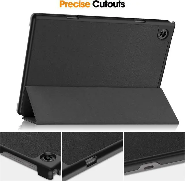 Alt view image 4 of 7 - Case for Teclast M40 / M40 Pro / P20S / P20HD, Tri fold Slim Lightweight Hard Shell Smart Protective Cover with Multi-Angle Stand, Universal Stylus Pen