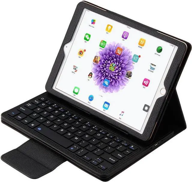 Alt view image 5 of 7 - Keyboard Case for iPad Pro 12.9 inch 2015 2017 with Detachable Wireless Keyboard, Ultra Slim PU Leather Folio Stand Cover for Old Version iPad Pro 12.9 Inch 2015 2017 Black