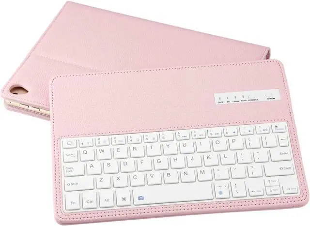 Alt view image 3 of 7 - Wireless Bluetooth Keyboard Case for iPad 9.7 inch 2017 2018 6th 5th Gen, Air 2/Air, iPad Pro 9.7 Slim Shell Protective Stand Cover with Detachable Keyboard Pink
