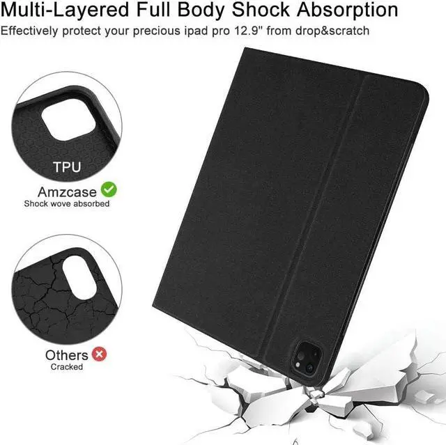 Alt view image 6 of 7 - Keyboard Case for iPad Pro 12.9 inch 2022 2021 2020 2018 6th / 5th / 4th / 3th Generation, Slim Protective Cover with Wireless Detachable Keyboard, Pencil Holder