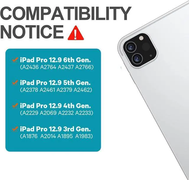 Alt view image 2 of 7 - Wireless Keyboard Case for iPad Pro 12.9 inch 2022 2021 2020 2018 6th / 5th / 4th / 3th Generation, Slim Protective Cover with Detachable Keyboard, Pencil Holder Pink