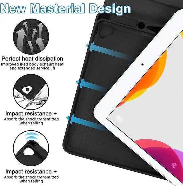 Alt view image 4 of 7 - Keyboard Case For iPad 10.2 inch 9th 8th 7th 2021/2020/2019, iPad Pro 10.5 inch/iPad Air 3 10.5, Backlit 7 Colors Wireless Detachable Keyboard with Protective Cover with Pen Holder