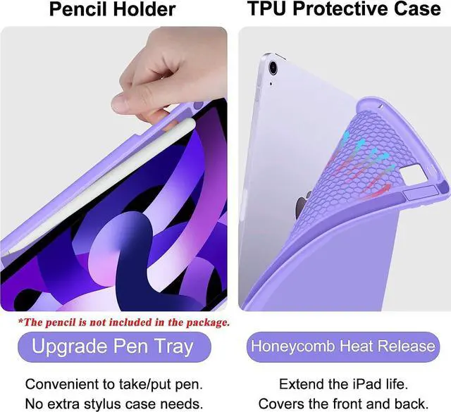 Alt view image 5 of 7 - Keyboard Case for iPad Air 5th/4th Gen 10.9 inch 2022/2020, iPad Pro 11 inch 4th 3rd 2nd 1st Gen 2022/2021/2020/2018, Detachable Wireless Backlit Magnetic Keyboard, Built-in Pencil Holder, Smart Cover