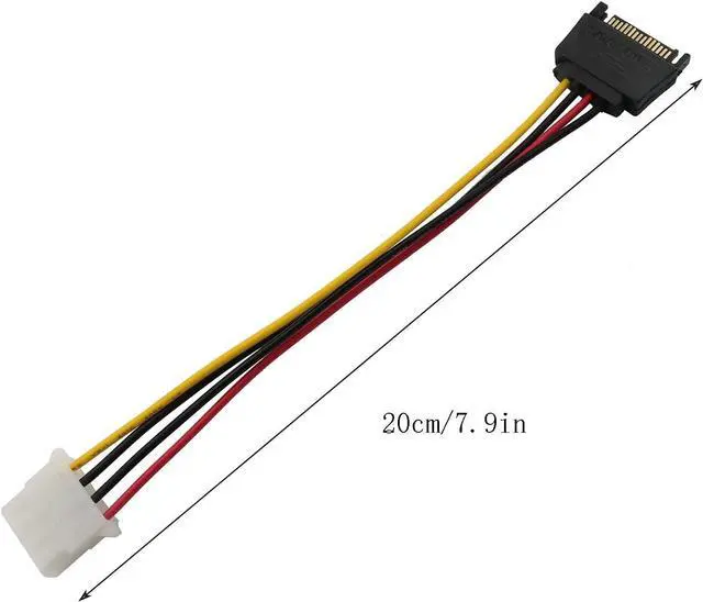 Alt view image 2 of 6 - SATA to LP4 Power Cable, 3 Pack SATA Female to Molex IDE 4 Pin Male Adapter Extension Hard Drive Power Supply Cable