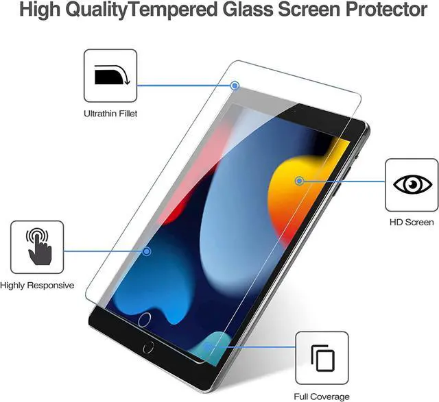 Alt view image 5 of 7 - [2 Pack] Tempered Screen Protector Compatible with iPad 10.2 Inch 9th Generation/8th Generation/7th Generation 2021/2020/2019, Face ID & Apple Pencil & Case Compatible