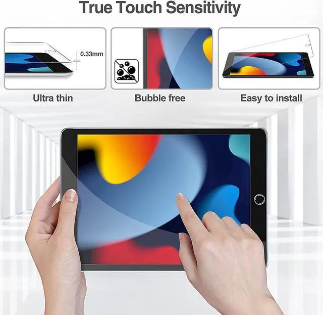 Alt view image 6 of 7 - [2 Pack] Tempered Screen Protector Compatible with iPad 10.2 Inch 9th Generation/8th Generation/7th Generation 2021/2020/2019, Face ID & Apple Pencil & Case Compatible