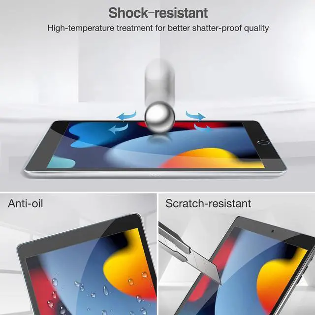 Alt view image 7 of 7 - [2 Pack] Tempered Screen Protector Compatible with iPad 10.2 Inch 9th Generation/8th Generation/7th Generation 2021/2020/2019, Face ID & Apple Pencil & Case Compatible